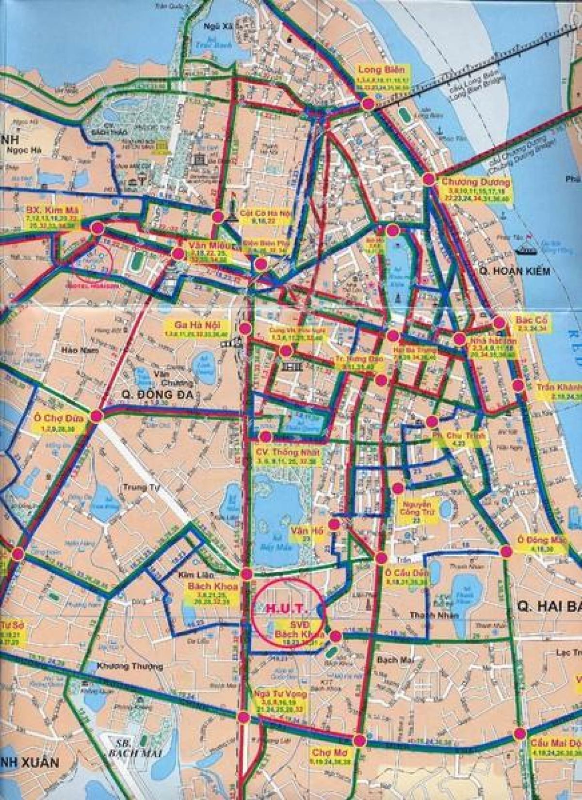 hanoi lignes de bus de la carte