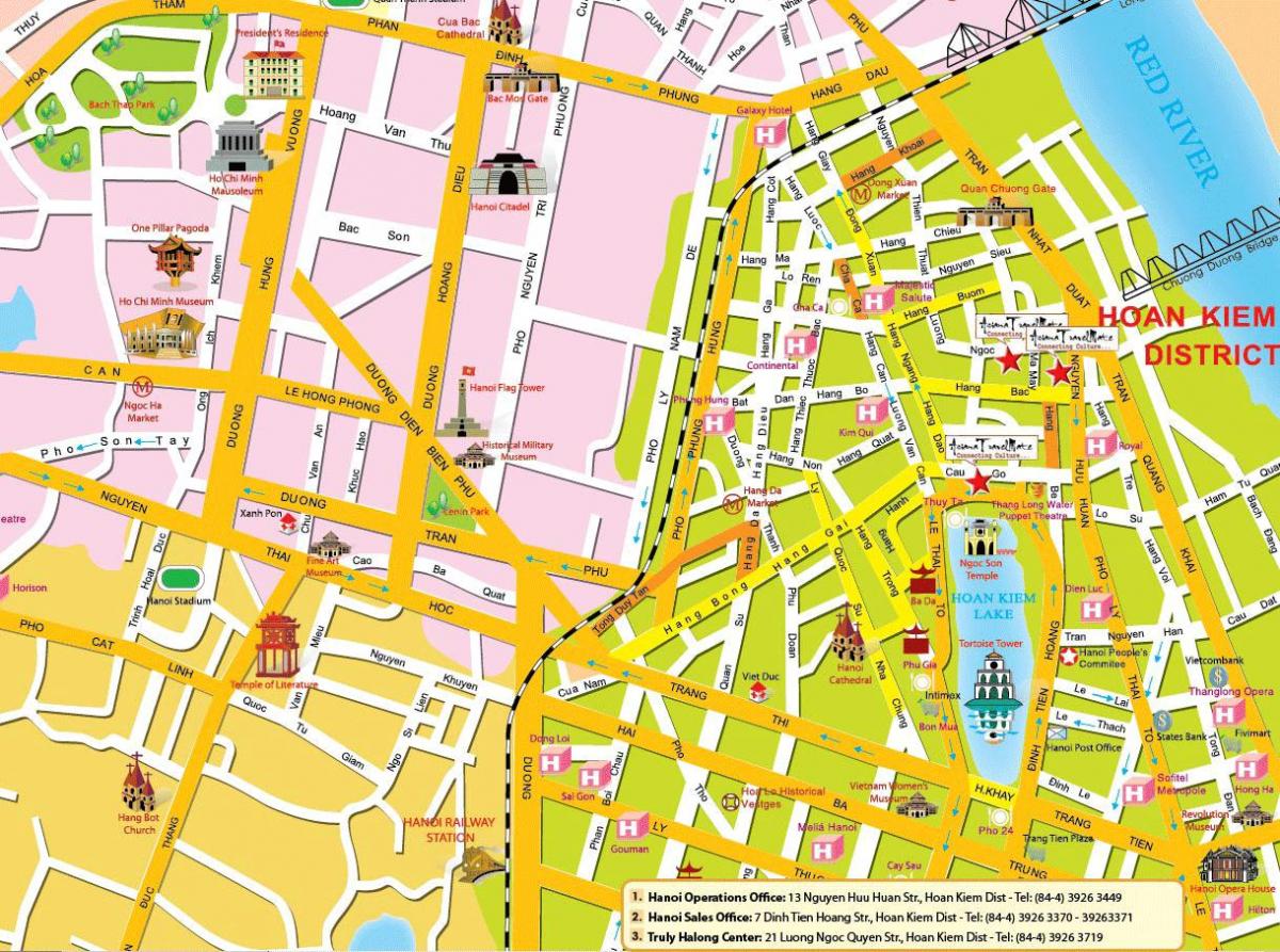 le vieux quartier d'hanoi carte touristique