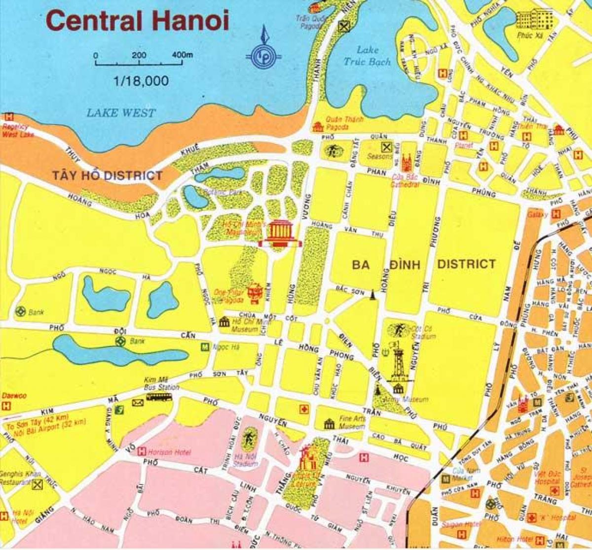 carte de la ville de hanoi centre