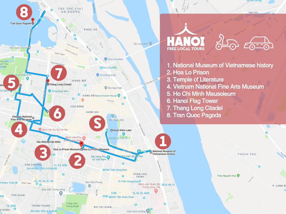 hanoi le quartier français de la visite à pied de la carte