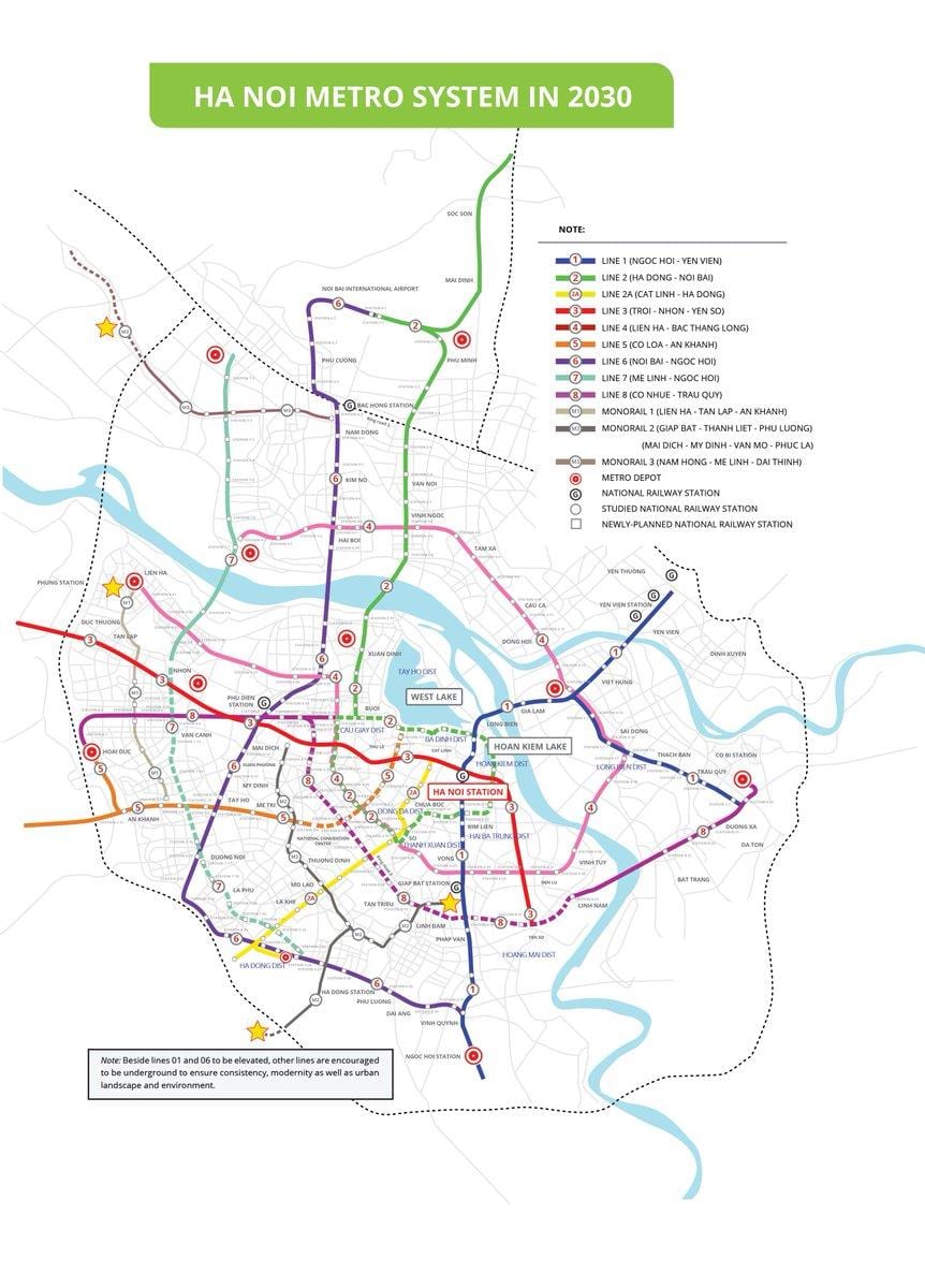Carte de métro de hanoi