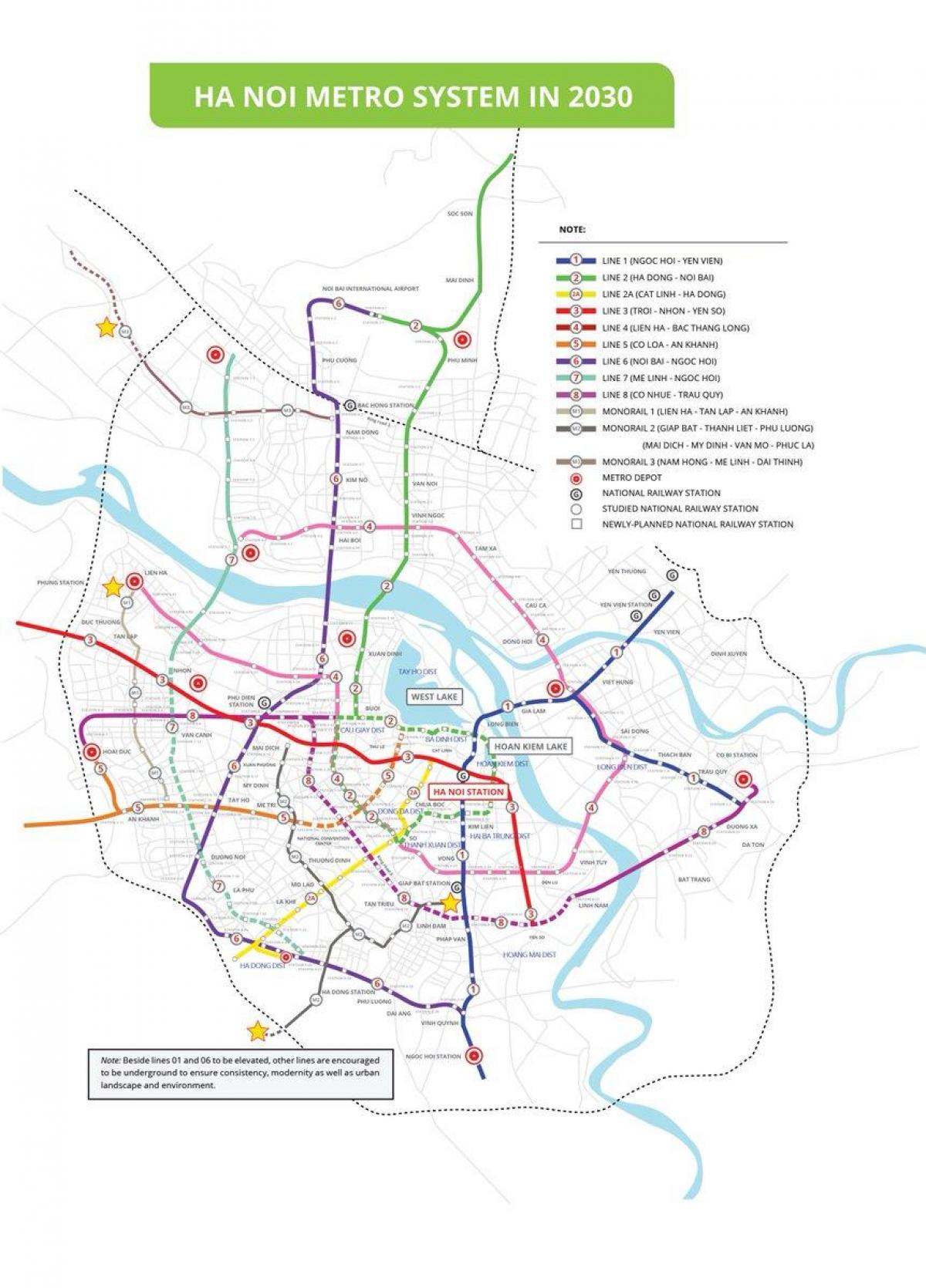 Carte de métro de hanoi