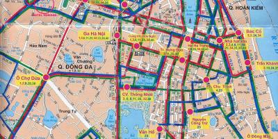 La carte de hanoi en bus 17 route