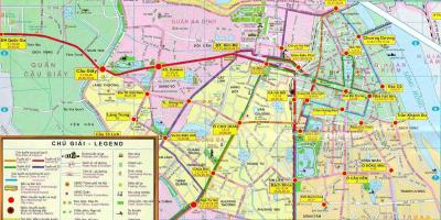 La carte de hanoi, les transports publics